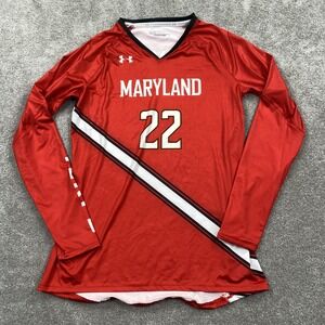 Maryland Terrepins UA V-Vneck Showtime Volleyball Jersey Women's Size Small Red